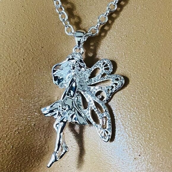 RARE Runway Agatha Paris Pixie Fairy Pendant France Bright Silver Necklace 1043 - Picture 7 of 11